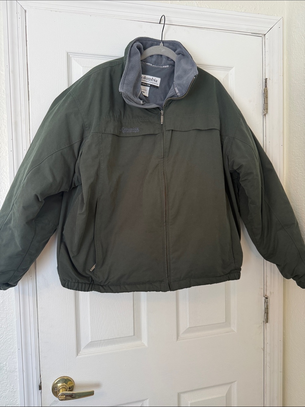 Columbia Sportswear Men’s XL Olive Green Insulated Fleece-Lined Jacket